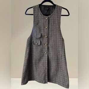 Houndstooth Dress with Gold Button